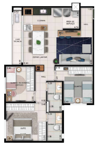 Apartamento, 3 quartos, 76 m² - Foto 19