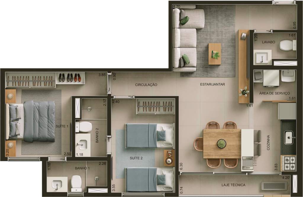 Apartamento, 2 quartos, 66 m² - Foto 18