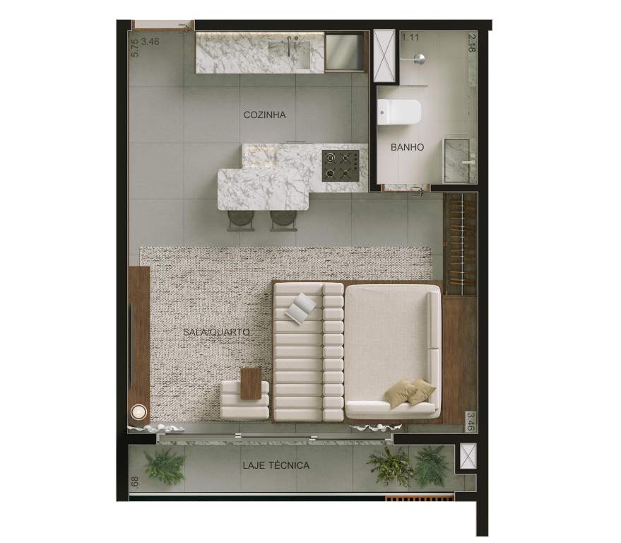 Apartamento, 1 quarto, 43 m² - Foto 15