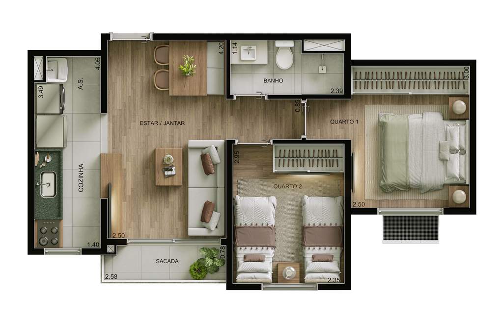 Apartamento, 2 quartos, 43 m² - Foto 16